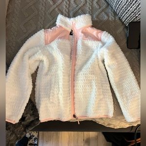 White & Pink girls Reebok fleece jacket